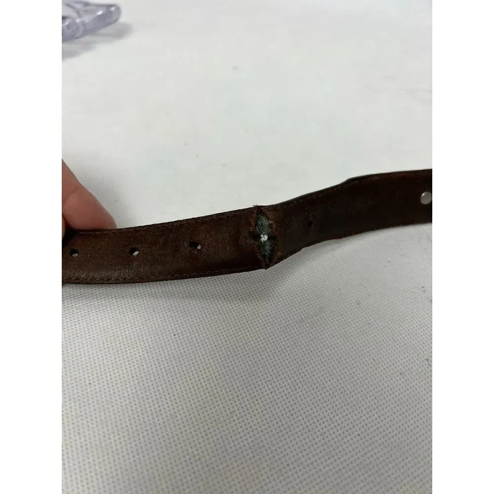 Mens Brown Leather Golf Belt Golf Swing Buckle Club Medallions Size 44